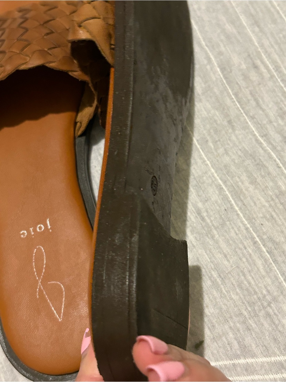 JOIE woven Leather Slide Flat Sandals - Picture 9 of 14